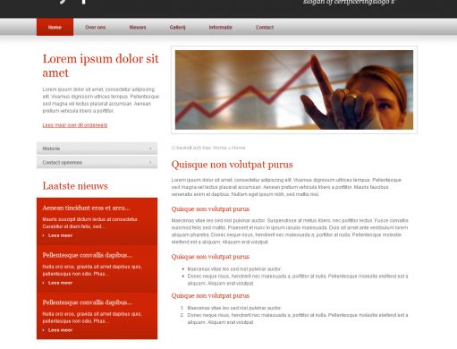 Rood website ontwerp